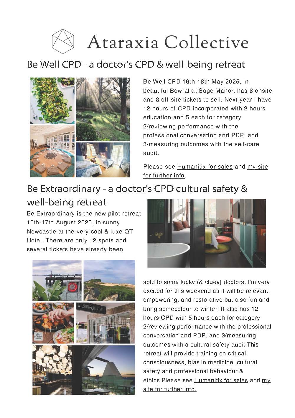 Doctor's CPD & well-being retreats